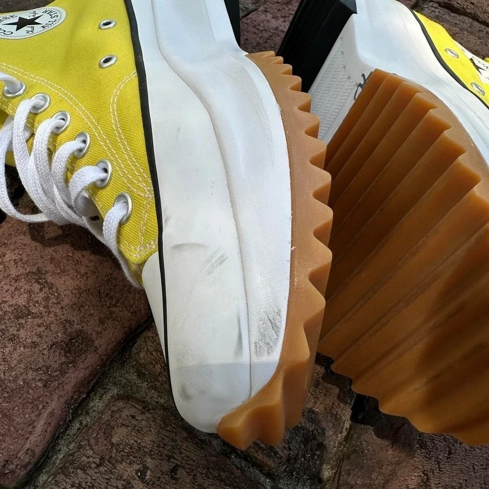 Converse Run Star Hike High Platform yellow shoes Size mens 9 - Picture 4 of 8